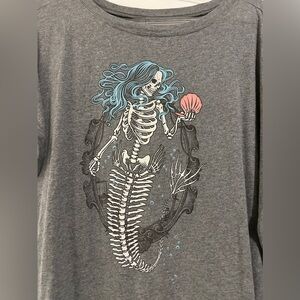 Skeleton Mermaid dolman t-shirt dress size 1
